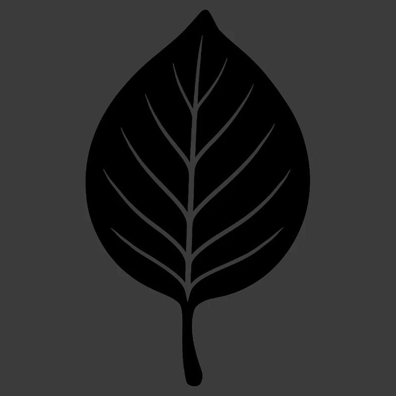 Schwarze Blattsilhouette Minimal
