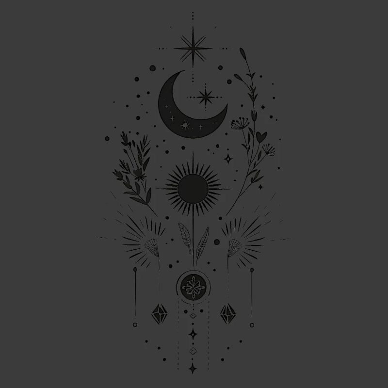 Boho Moon & Sun – Conception d’art de lignes mystiques