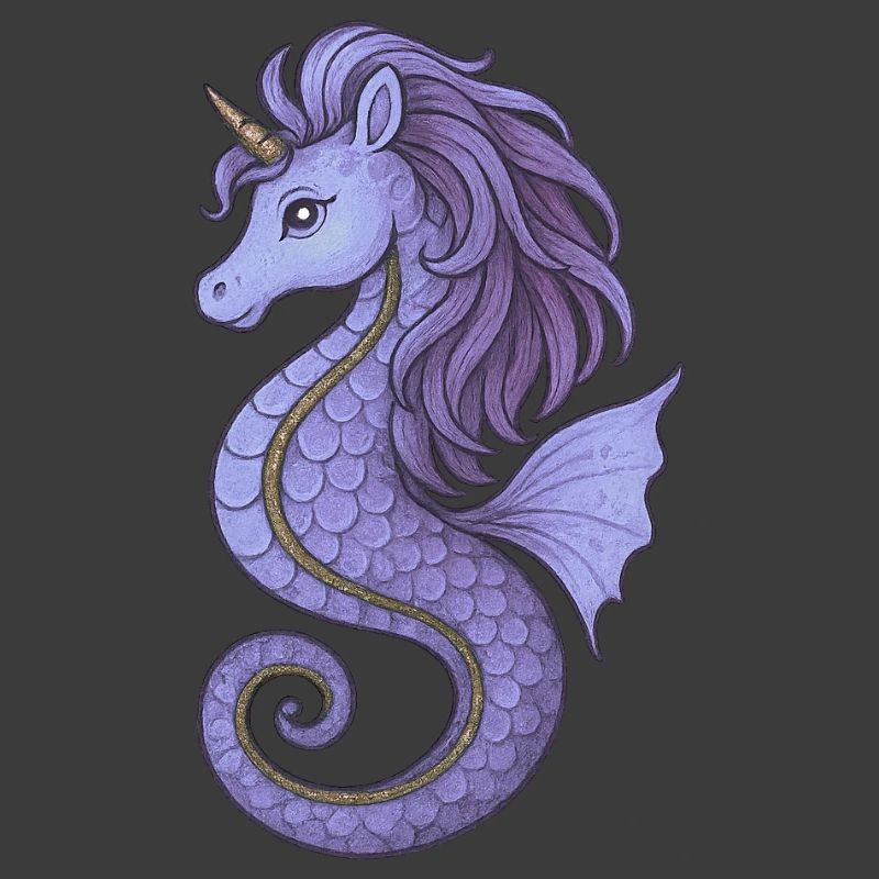Seepferdchen-Einhorn Lila Violett