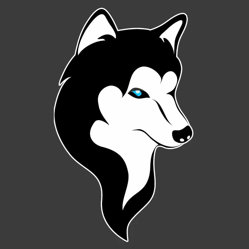 Husky Silhouette Blaue Augen 