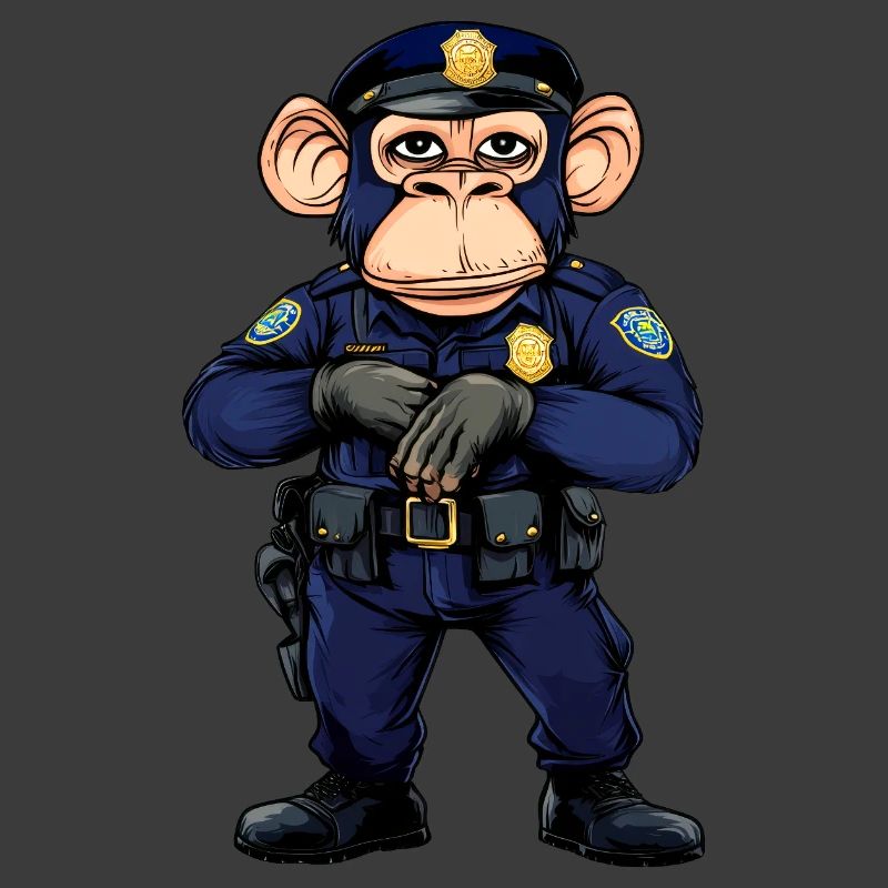 Schimpansen Polizist / Polizei Affe
