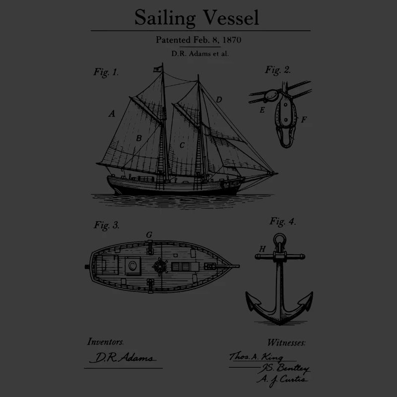Klassisches Segelschiff-Bauplan