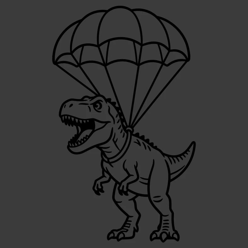 T Rex mit Fallschirm
