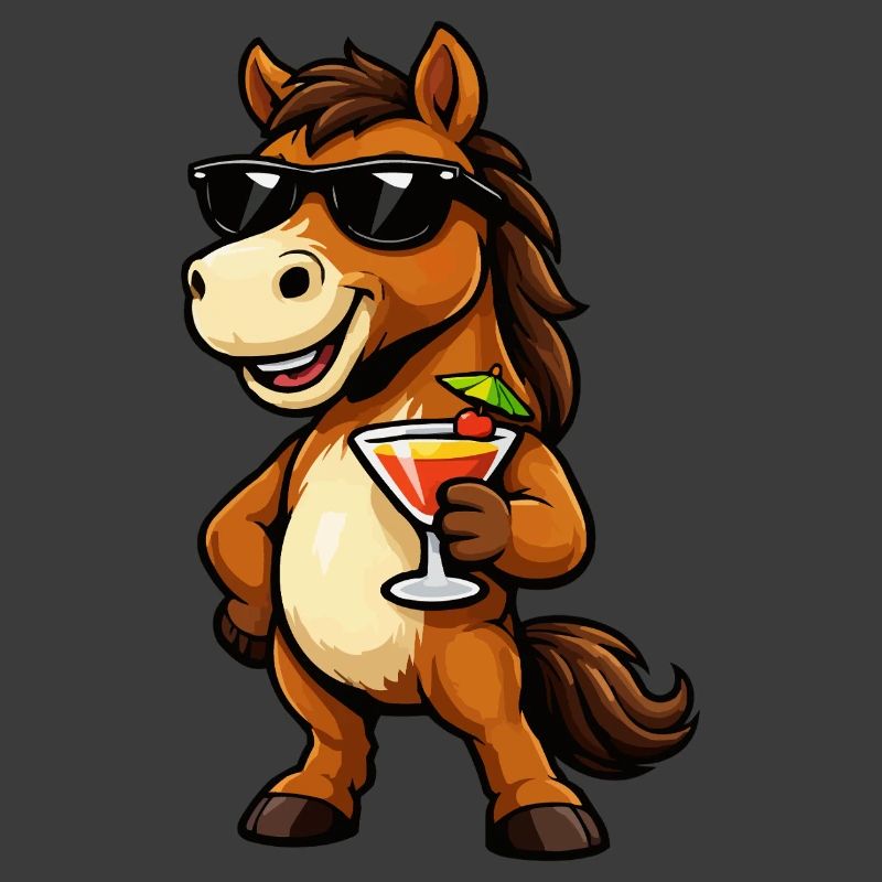 Sommerspaß Pferd mit Cocktail