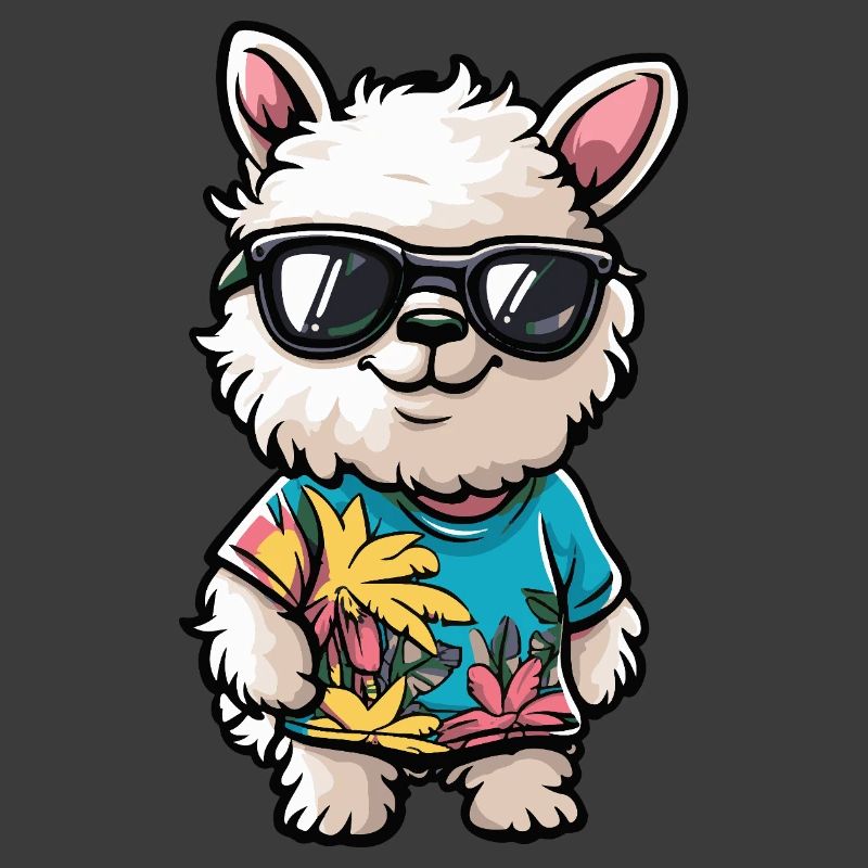 Alpaka Llama Comic Urlaub