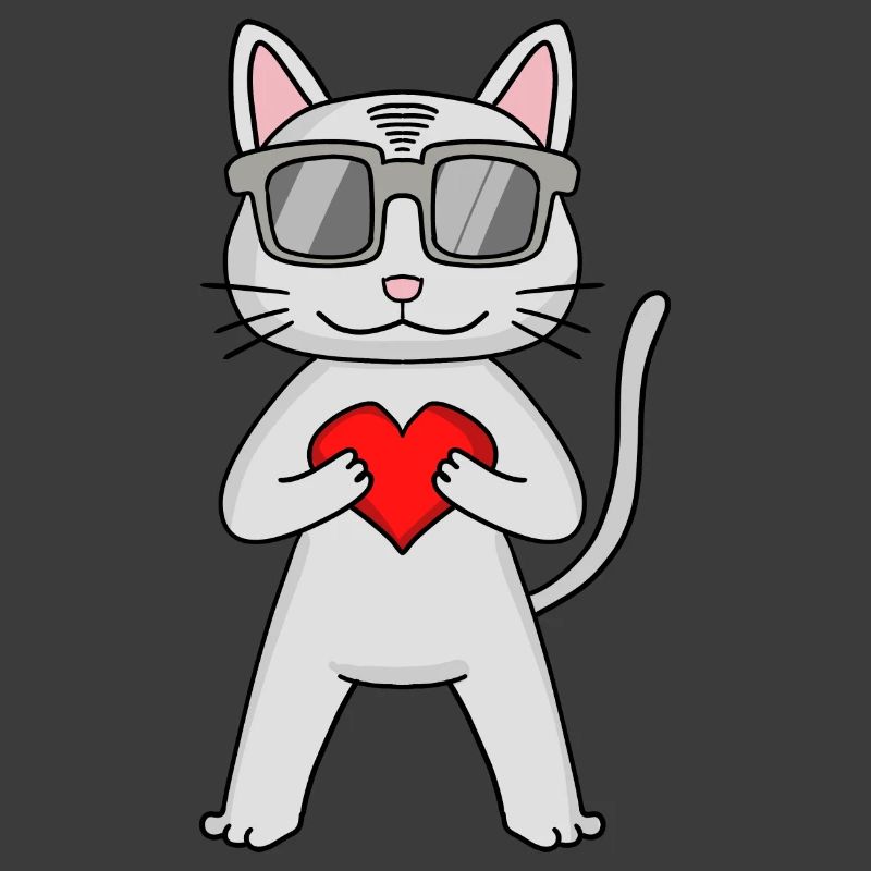 Devon Rex with sunglasses and heart