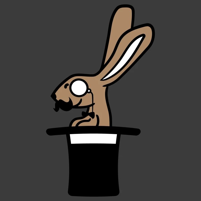 Sir Rabbit Monocle Glasses Beard Top Hat Wizard