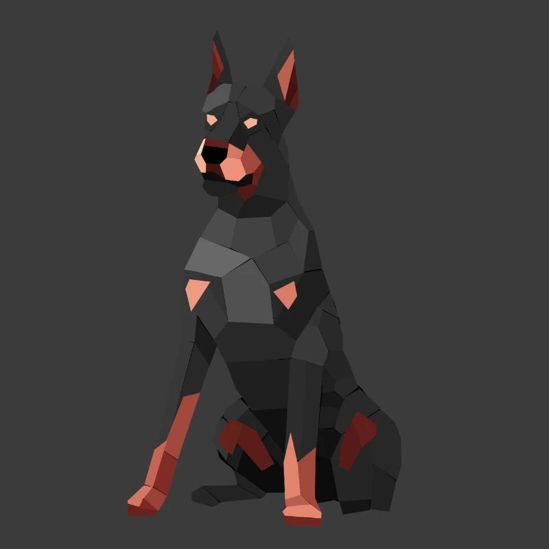 Moderner Dobermann – Low-Poly-Kunst