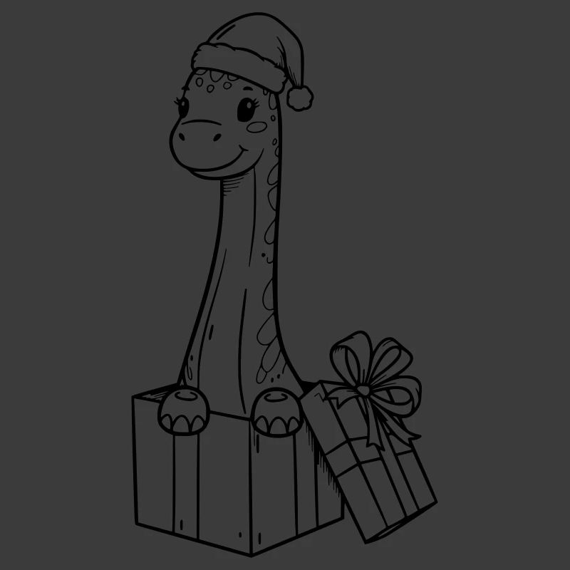 Weihnachts-Giraffe mit Geschenken Illustration