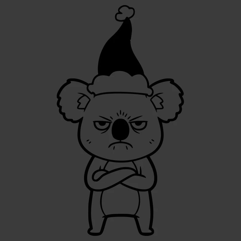 Weihnachts-Koala grimmig Cartoon Illustration