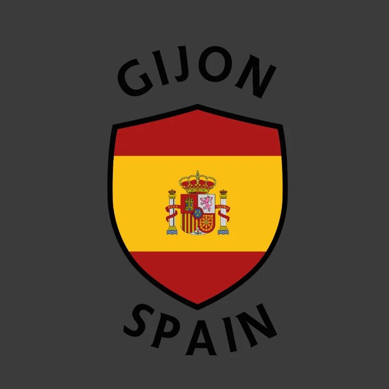 Gijón Spain Shield with flag