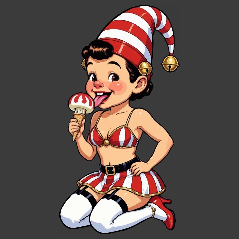 Leprechaun-Mädchen mit Eistüte