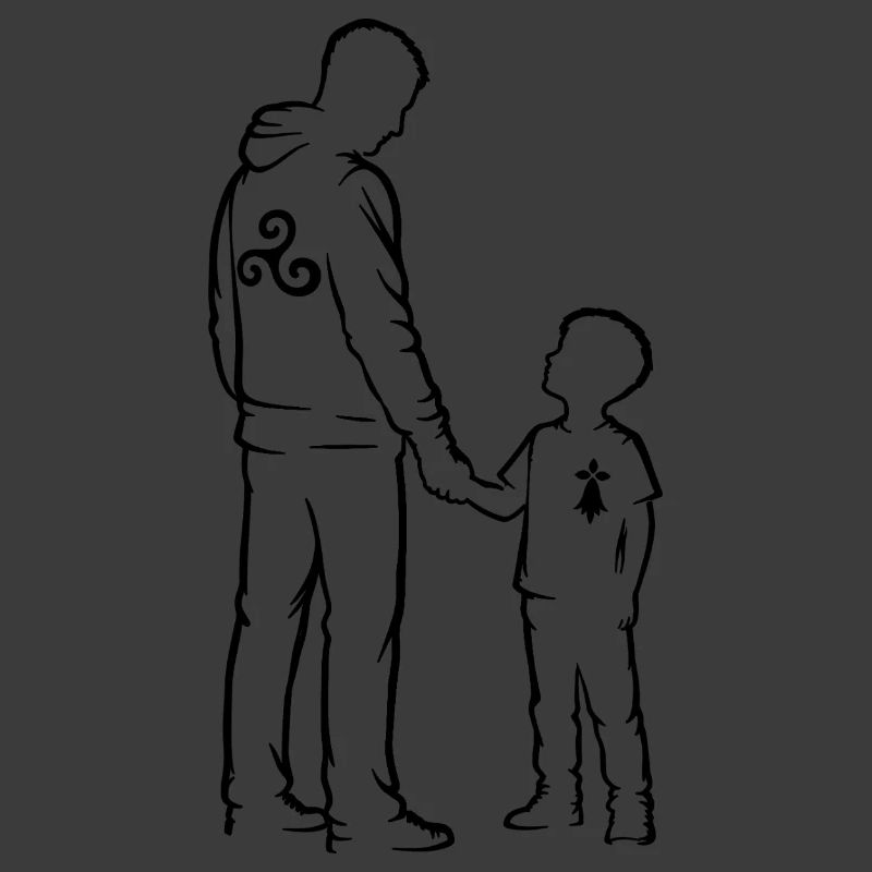 Brittany Father Son Breton Silhouette Triskell