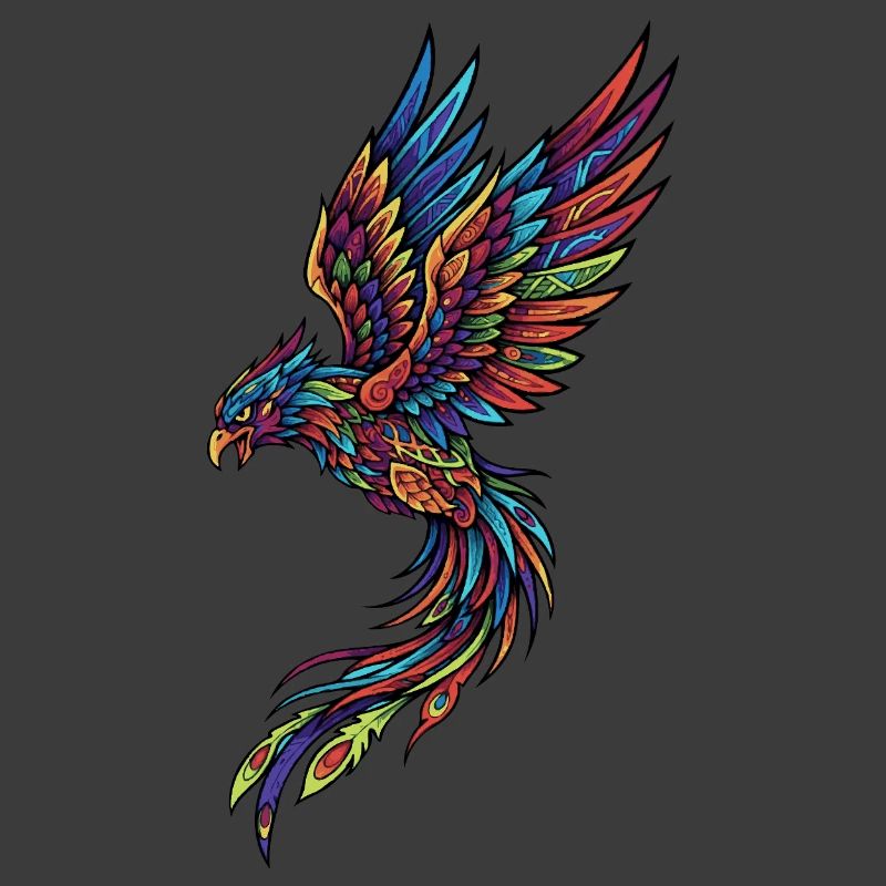 Neon Phoenix on Black