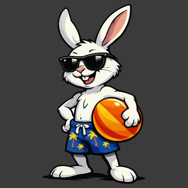 Hase Beach-Vibes mit Ball