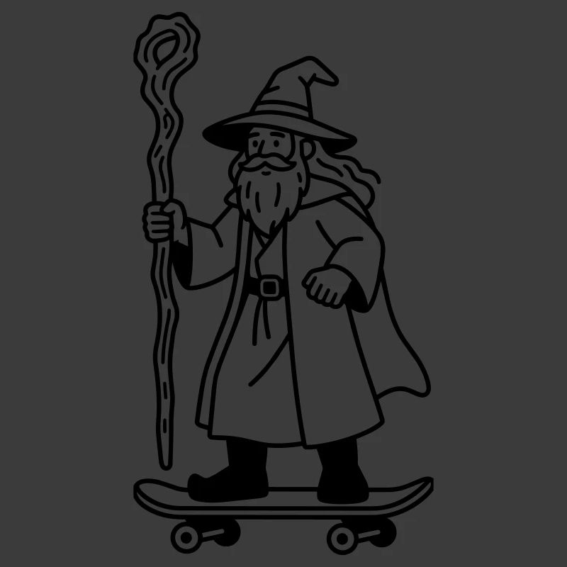 Zauberer auf Skateboard