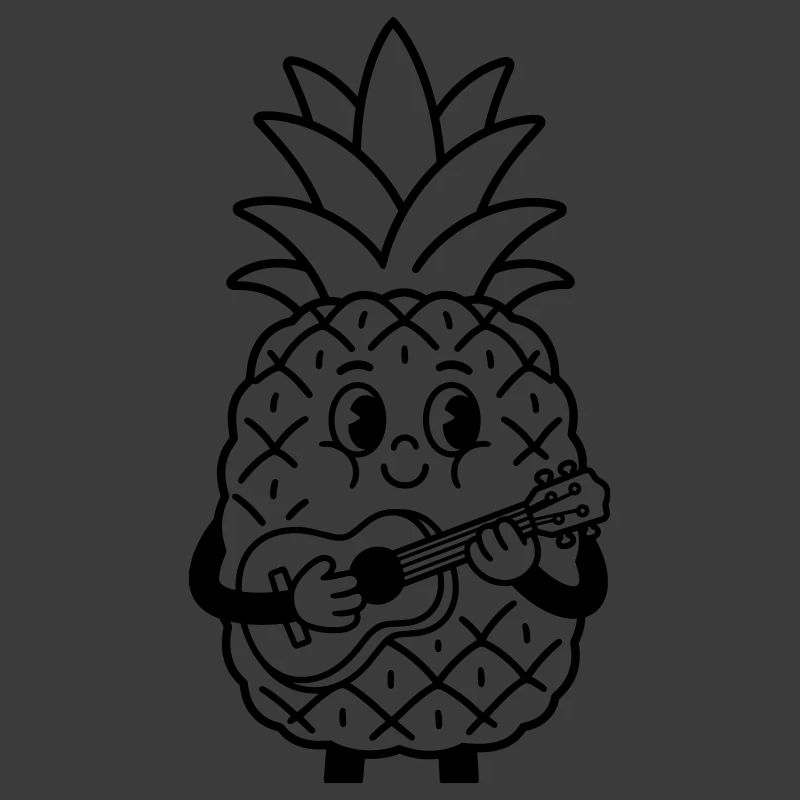 Ananas mit Ukulele