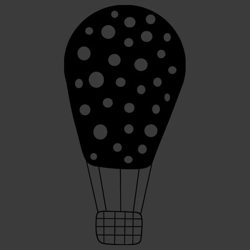 Heißluftballon schwarz