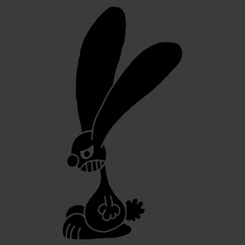 Grumpy black rabbit