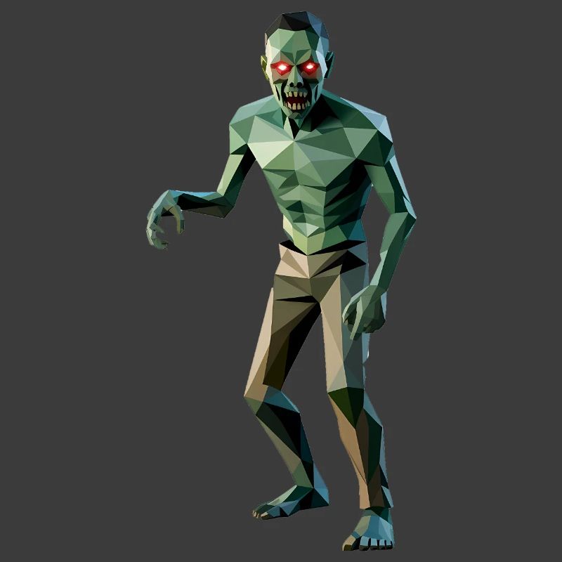 Zombie - Cooles Low-Poly-Logo
