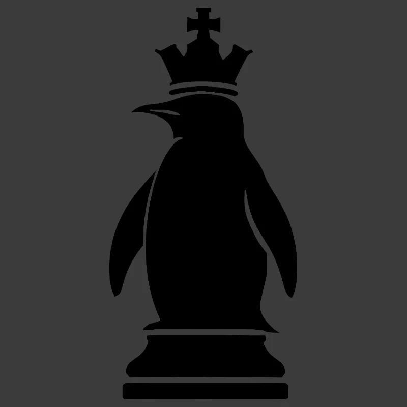 Whimsical Penguin Chess Player Minimalist
