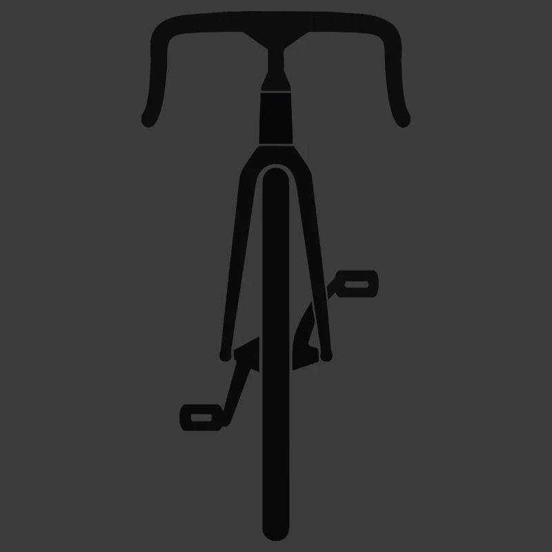 Rennrad Silhouette Frontansicht schwarz