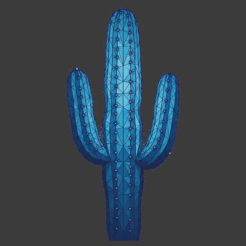 Blauer geometrischer Kaktus