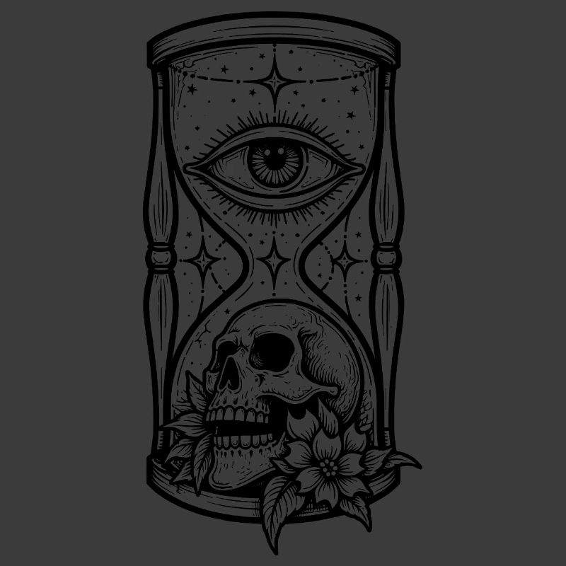 Stundenglas-Schädel-Augen-Spook-Tattoo