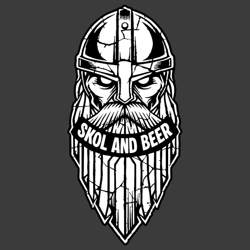 Maskottchen Wikinger-Skol und Bier-Krieger-Bart-Maskottchen
