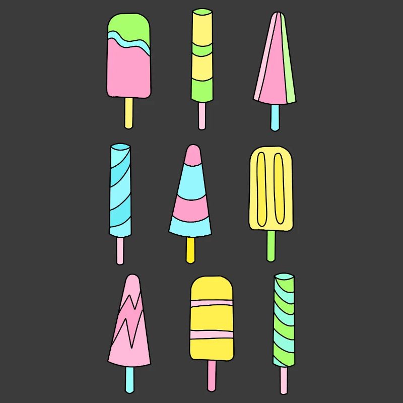 Bunte Eis am Stiel