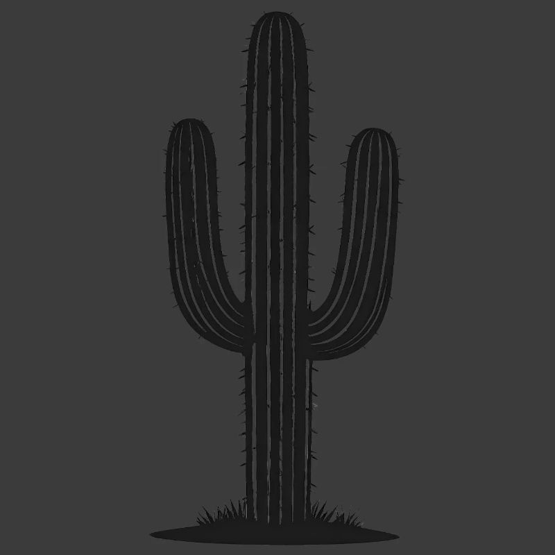 Schwarzer Kaktus Silhouette