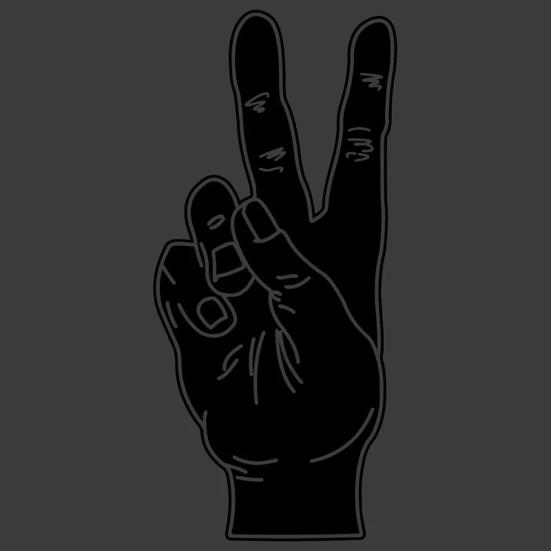 Black hand gesture peace