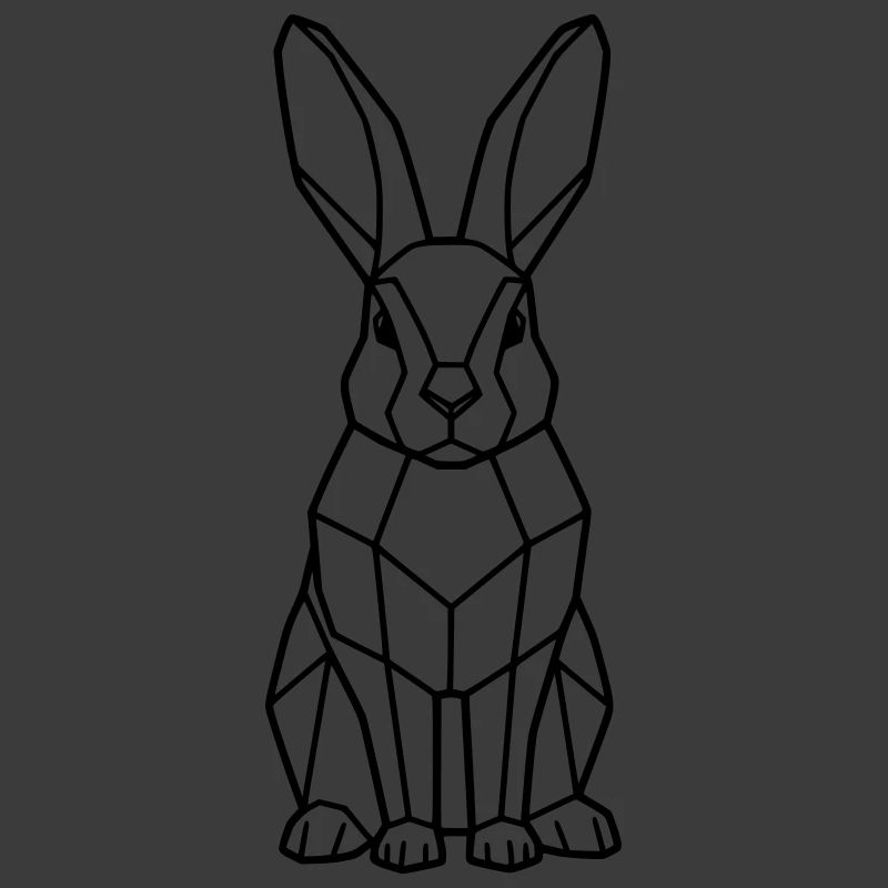 Geometric Bunny Low Poly Outline