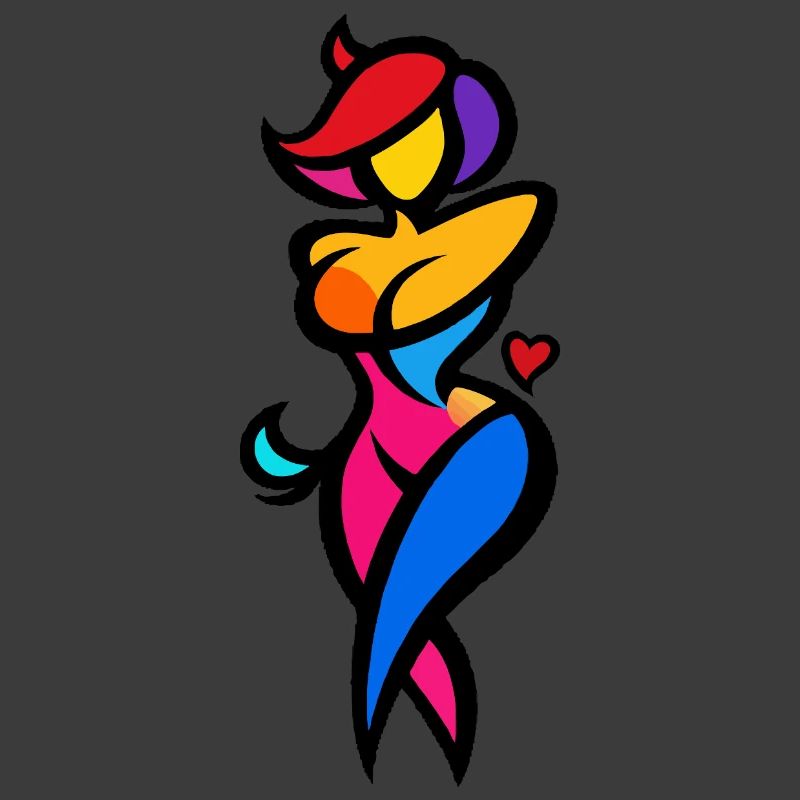 Bunte Tänzer-Silhouette
