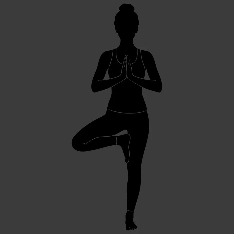 Baumpose Yoga Silhouette