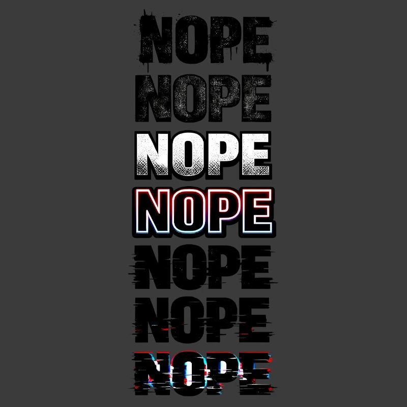Nein, Neon-Glitch-Textstack