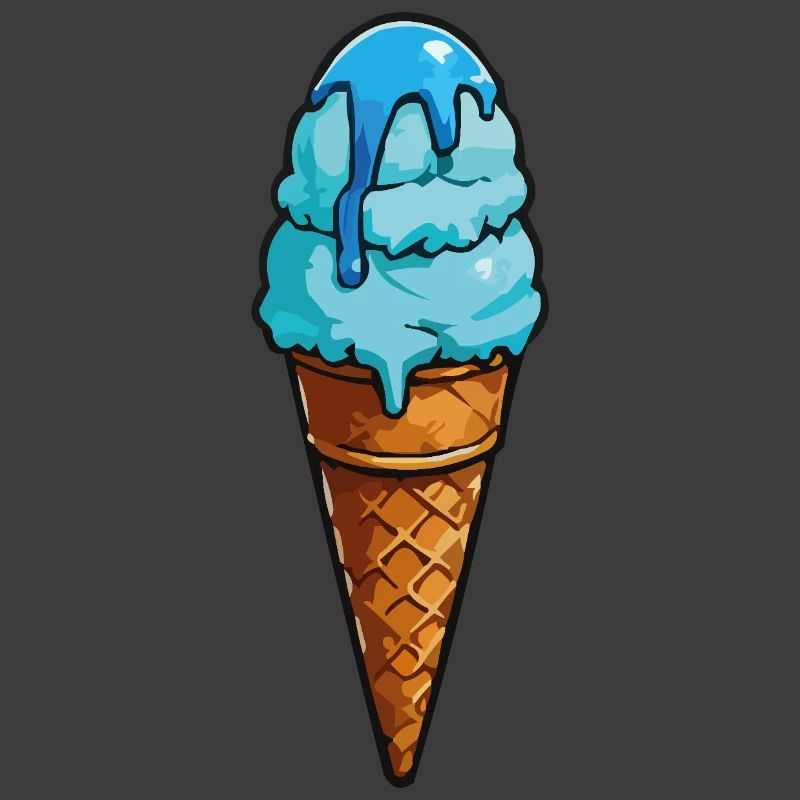 Blaues Eiscreme Cartoon Eiswaffel