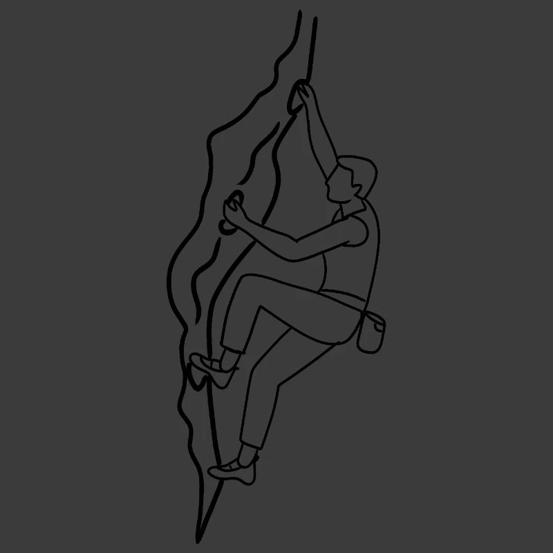 Man on climbing wall