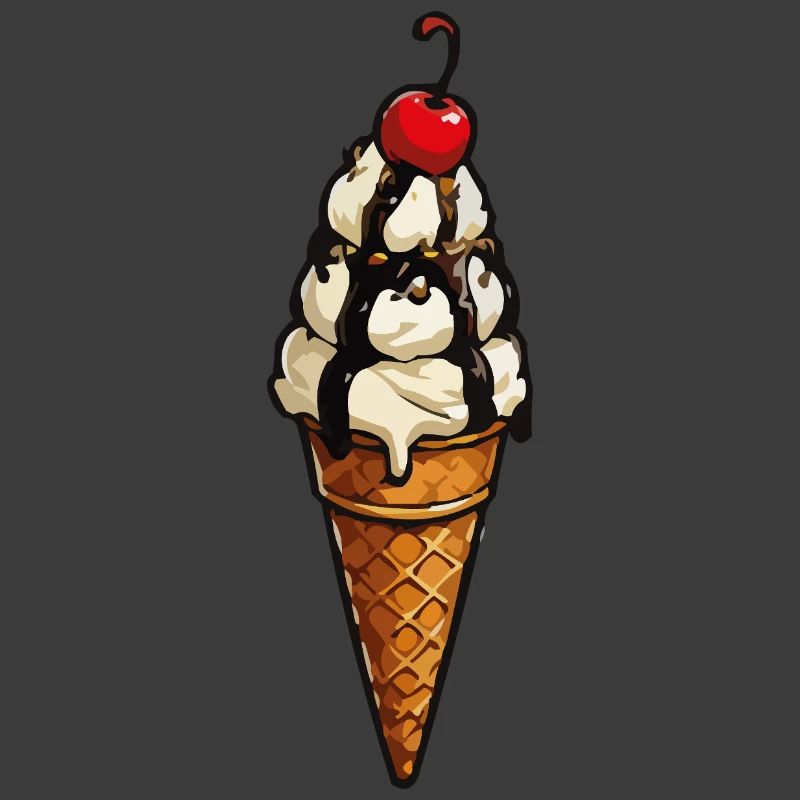 Schmelzende Eiscreme Krone im Waffel