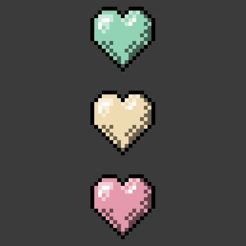 Retro Pixel Art Hearts Stack
