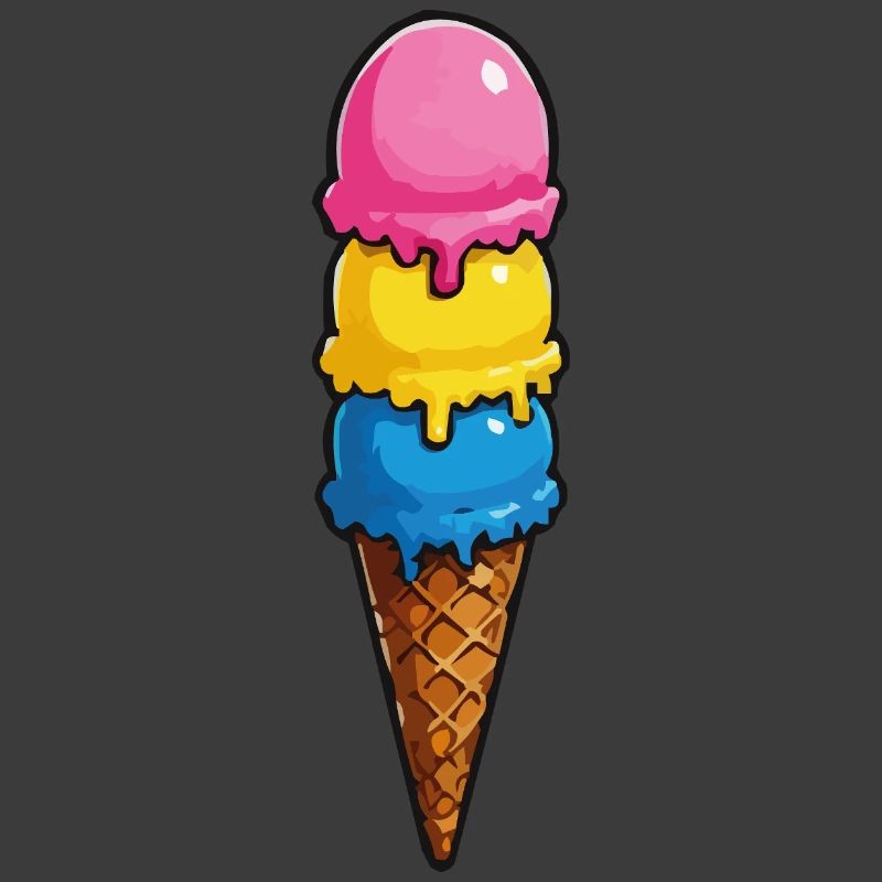 Pyramide de glace à trois couleurs