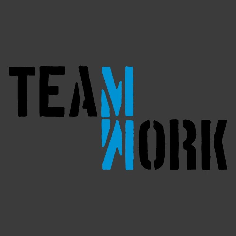 Blue Teamwork Shadow Mirrored Logo Design Crew