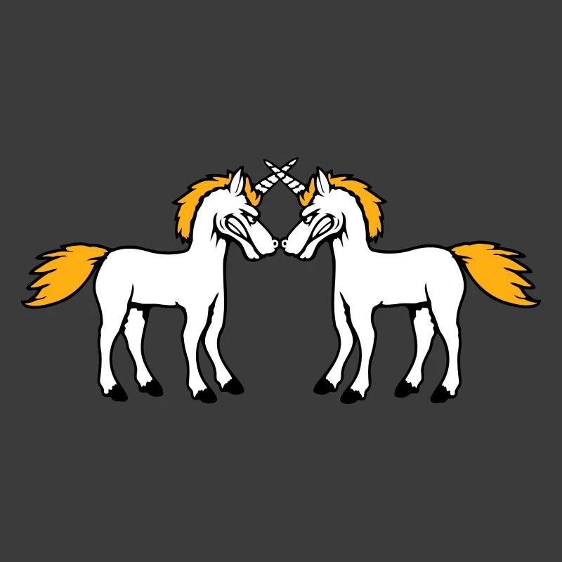 2 Unicorns Fight Evil Angry Attack Duel Team