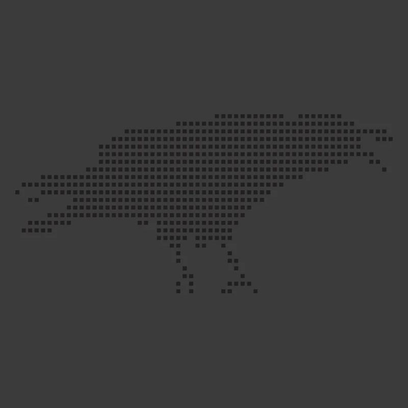 Raven Pixel Dot Silhouette