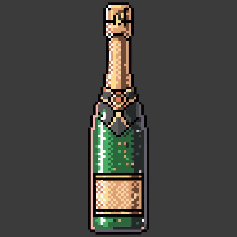 PixelChampagne Flasche Retro