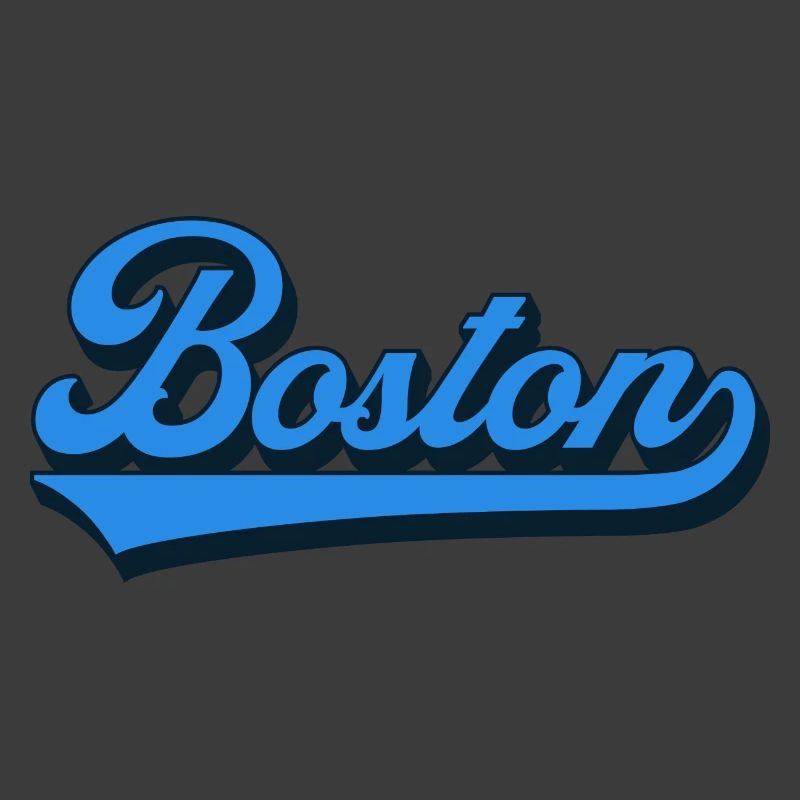 Boston Blau Script Retro