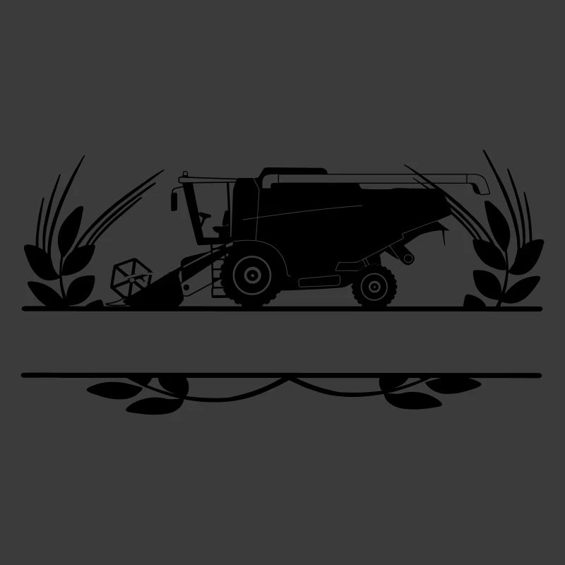 Moissonneuse-batteuse dans un crop circle avec espace de texte