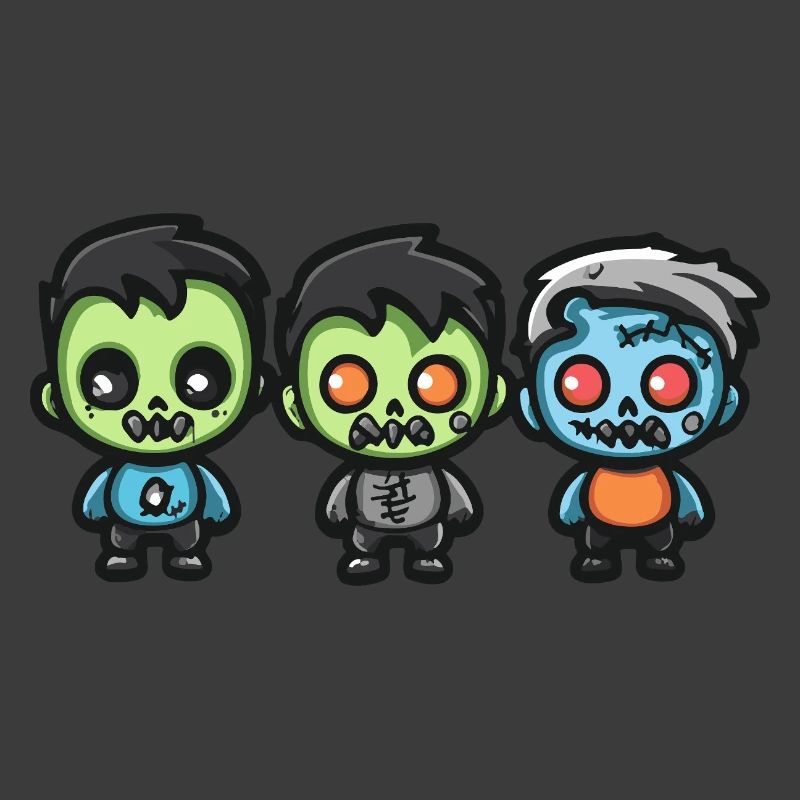 Zombies Halloween Niedlich Comic