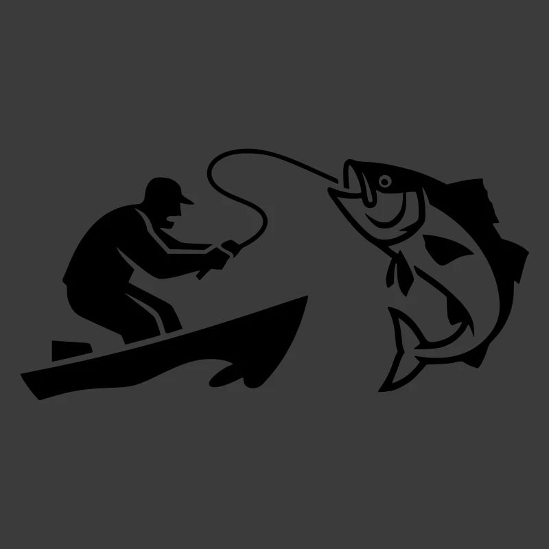 Angler Boot Fisch Silhouette