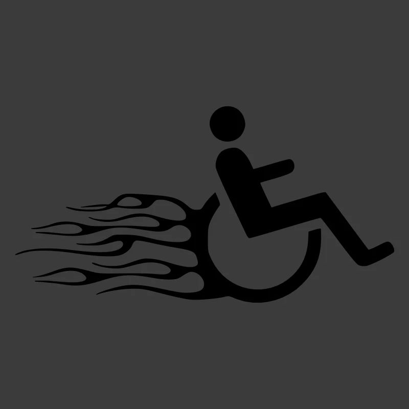 Rollstuhlfahrer mit Flammen #